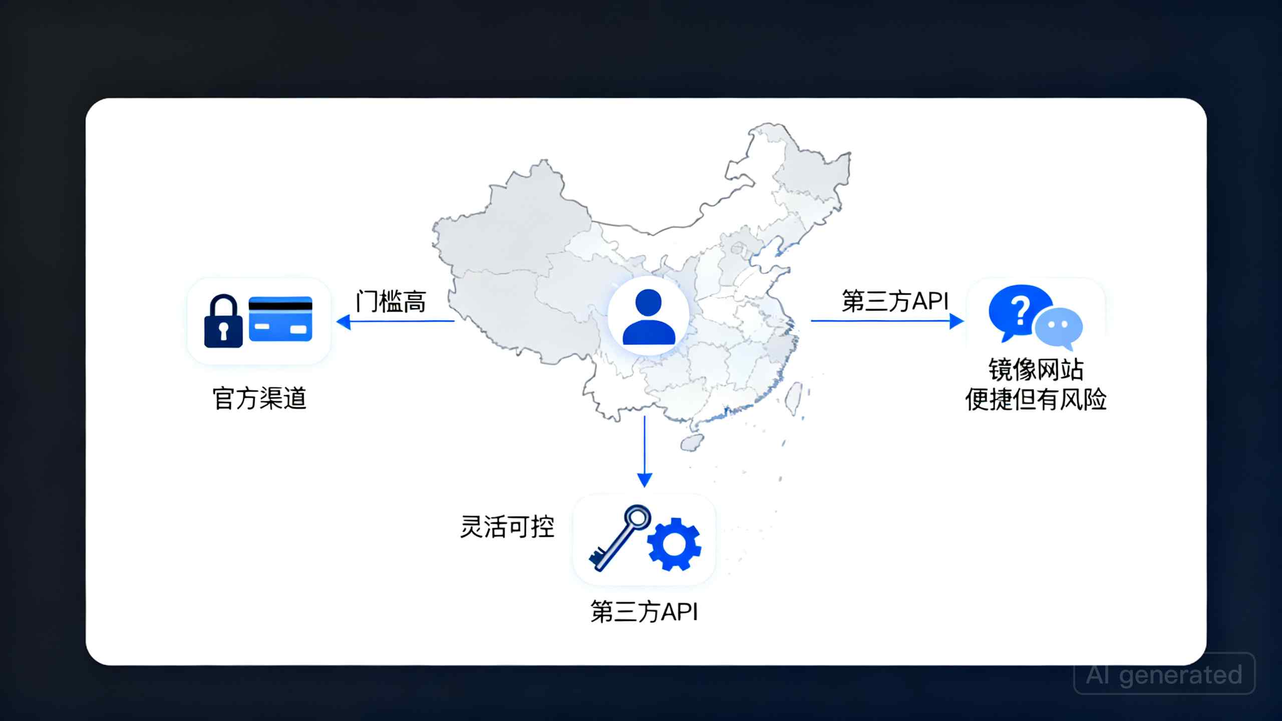 国内用户使用GPT-4.0的三种主流方法对比图