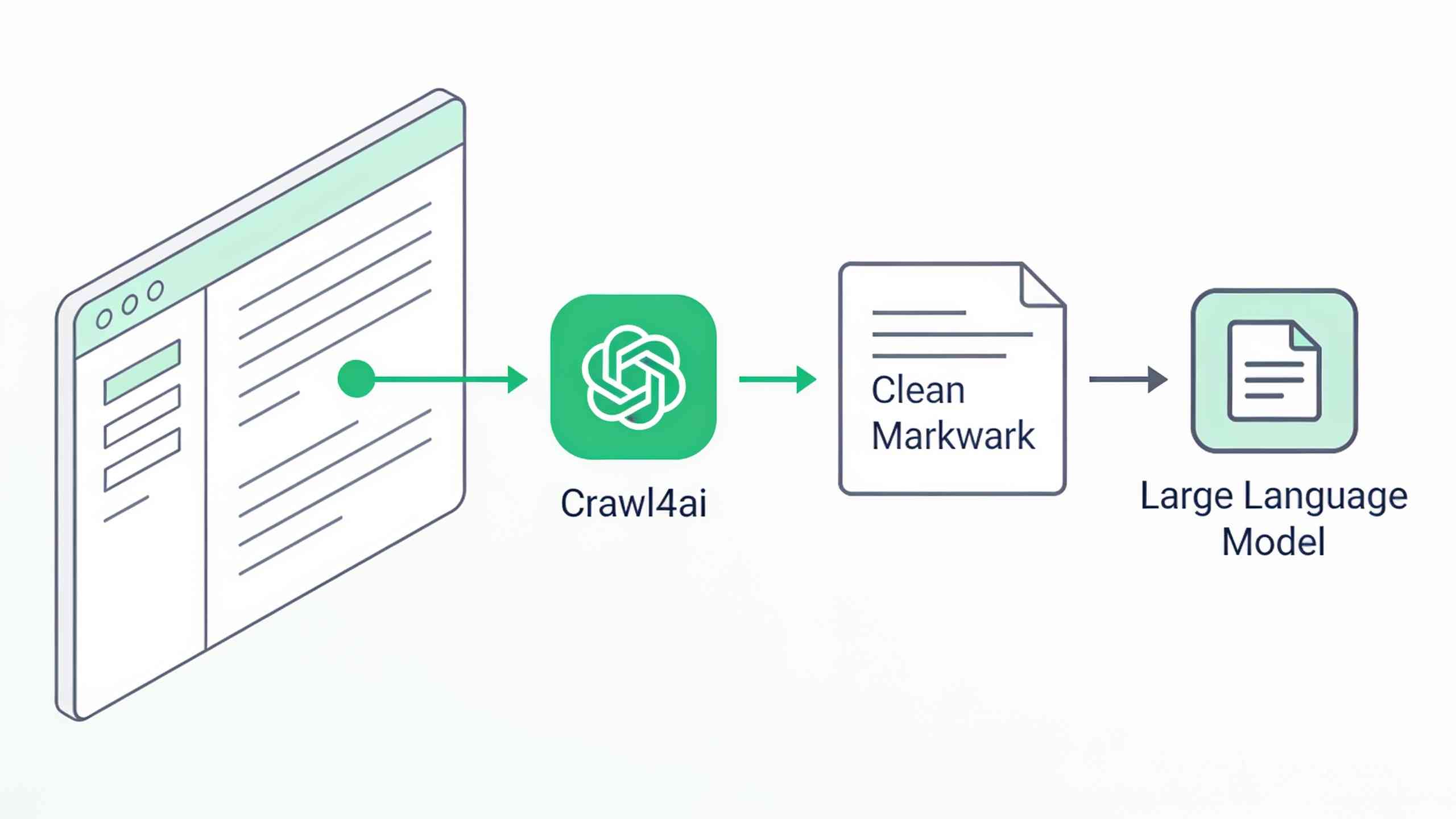 Crawl4ai动态网页抓取与大模型解析流程图