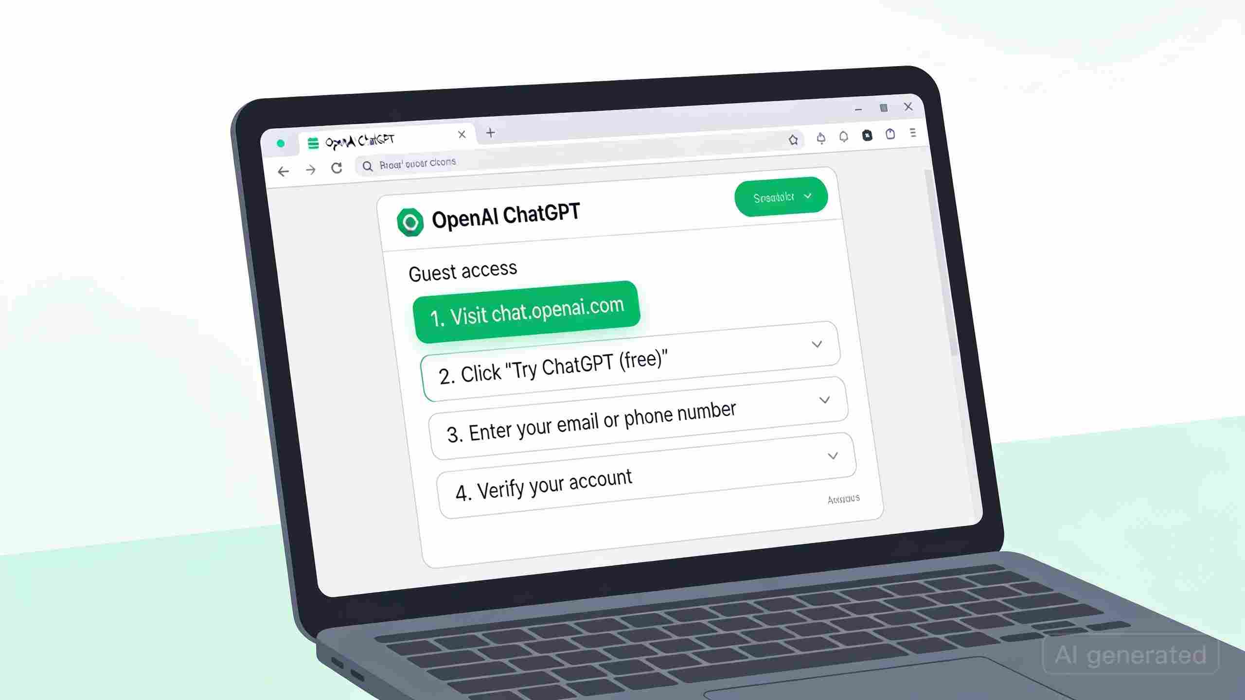 免登录ChatGPT网页版使用步骤流程图